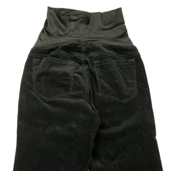 Loft 4 Maternity Corduroy Velvet Pants Women Black Extremely High Rise Elastic - Picture 10 of 11